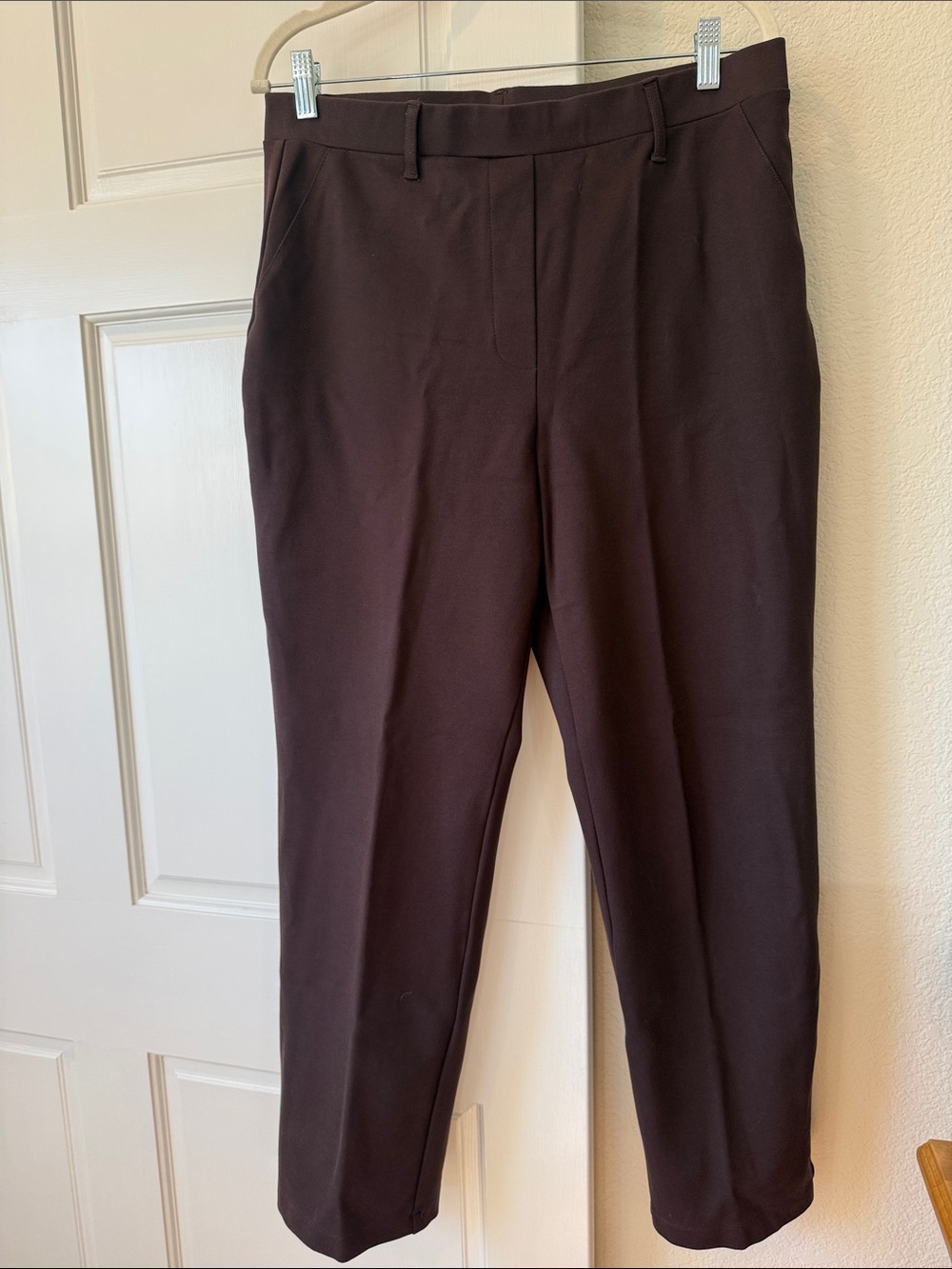 Quince Women's Straight-Leg Pants in Chocolate Brown